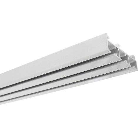 Tringle à Rails Rideaux à 3 Rails, Série Atlanta, Aluminium, 160 cm, Blanc (1/5)