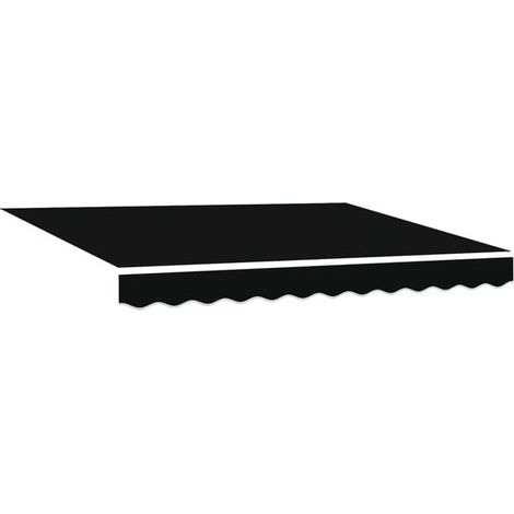 Store banne rétractable noir, 300 x 250 cm, en polyester et acier. (1/4)