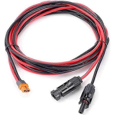 Câble de charge solaire avec adaptateur XT60I-F, connecteur de câble 12AWG, rallonge compatible avec panneaux solaires, générateurs et batteries B ZI (1/5)
