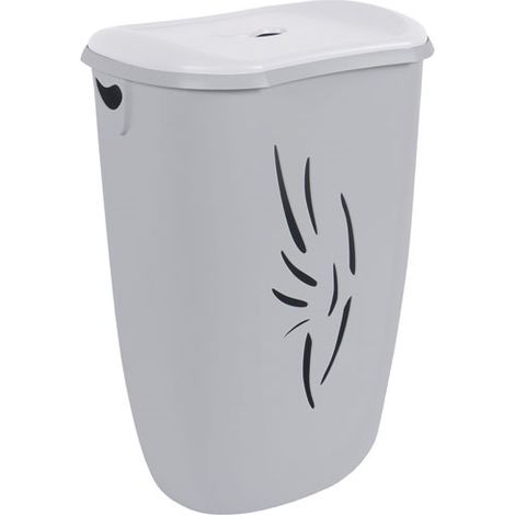 Eda-Plastique Flora baúl para ropa gris hormigón blanco 40L