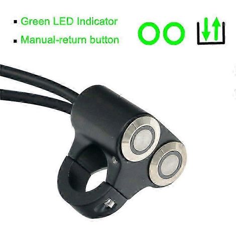 Interrupteur marche/arrêt LMoDri 22 mm pour guidon de moto, quad et scooter, compatible phares, feux de détresse, feux stop et antibrouillards, en aluminium avec indicateur, type DIY 9