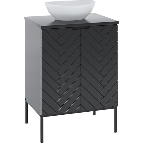 Mobile bagno con lavabo Daria nero 60cm