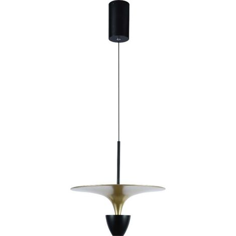 V-TAC Lampadario LED 9W dal Design Moderno 30320100Cm Colore Verniciato Oro e Nero Bianco Caldo