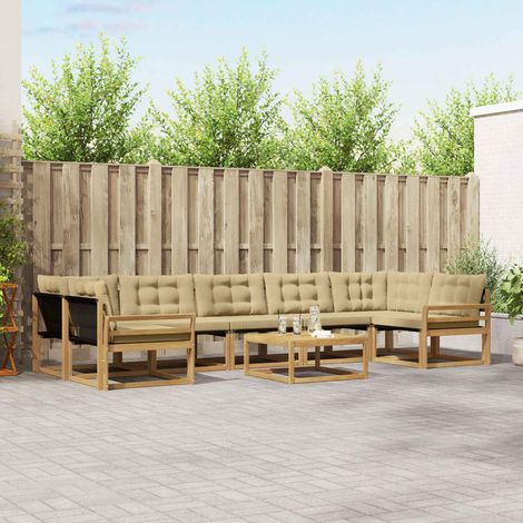 vidaXL Outdoor-Sofagarnitur 8 pcs Weiß und Beige 79 x 79 x 37 cm (1/5)
