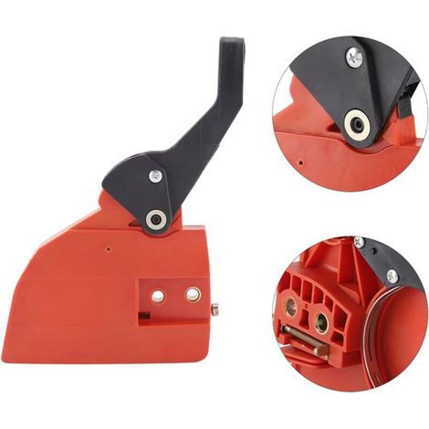 Chaîne d'embrayage pignon Couvercle de chaîne de pignon d'embrayag Poignée de frein de scie à chaîne pour chaîne de frein assemblage compatible avec pour Husqvarna 136 137 141 142 tronçonneuse (1/4)