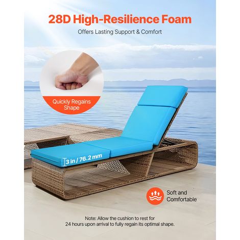 Coussin de Bain de Soleil - 183x53 - 3 cm Coussin de Chaise (1/5)