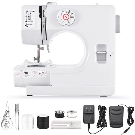 Machine à coudre portative Swiitol avec 12 motifs intégrés, éclairage LED, vitesse ajustable pour débutants (1/5)