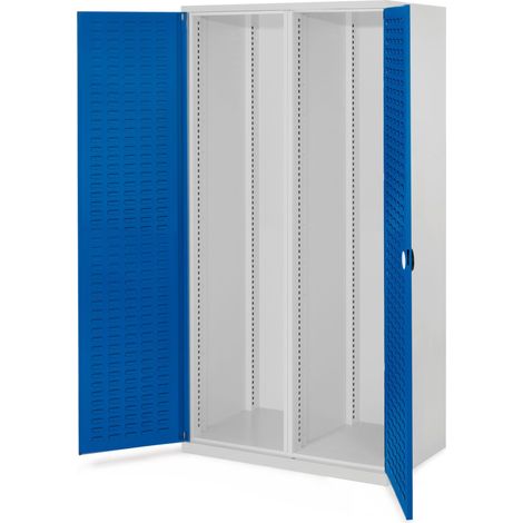 Kappes Schwerlastschränke mit Mitteltrennwand 1950x1000x600mm Schlitzplattentüren Modell 50 enzianblau