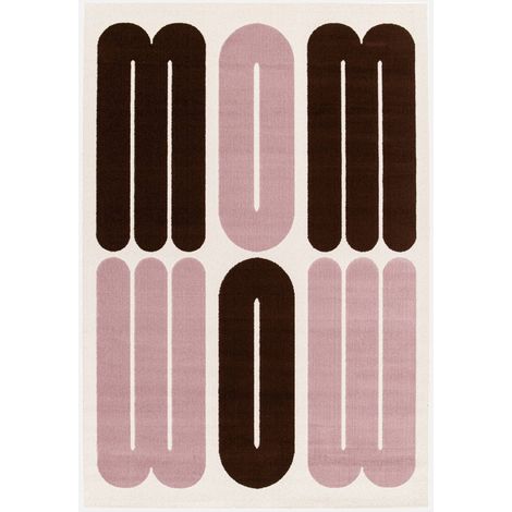 Indoor rug with pink and brown graphic pattern 170x120cm - Nola