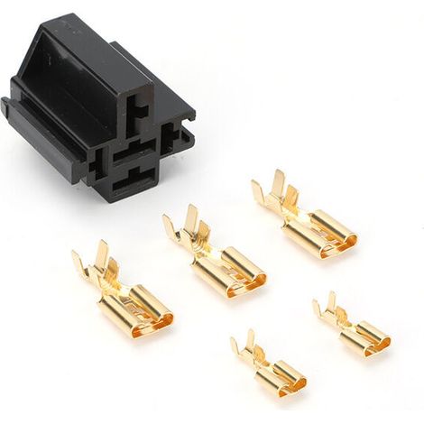 Support de relais automobile universel 80A avec large base à 5 broches résistante aux hautes températures et 3 grandes et 2 petites bornes (sans verrouillage) (1/4)