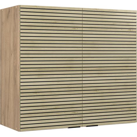 Küchenschrank Glas Fame-Line, Eiche Paneel, 80 cm, Vicco