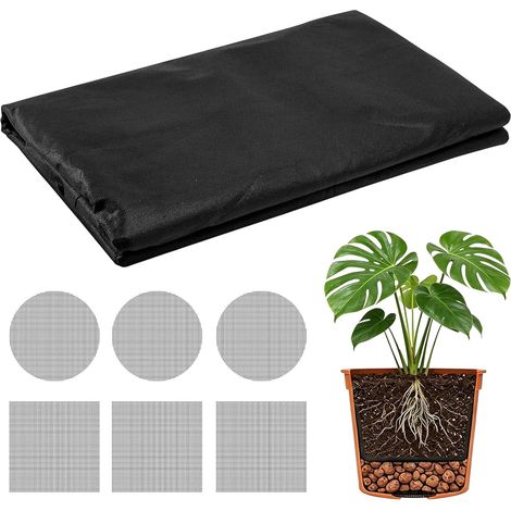 Feutre de Drainage Fleurs 2mX1m Tissu Feutrine Noire Fleurs Non (1/5)