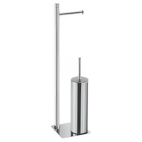 Gedy Toilettenpapierhalter und WC-Bürste verchromt 14x14x62,8 cm