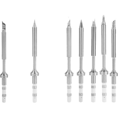 Lot de 7 mini-embouts de rechange en acier inoxydable pour fer à souder TS100 (7 types différents) (1/5)