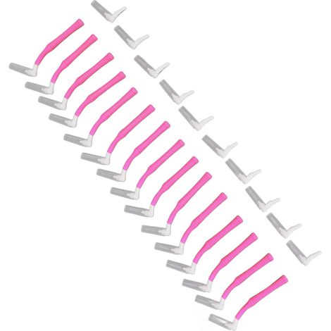Lot de 25 brosses interdentaires en forme de L, à pousser et à tirer, pour le soin bucco-dentaire, le blanchiment des dents et le nettoyage orthodontique (rose). (1/5)