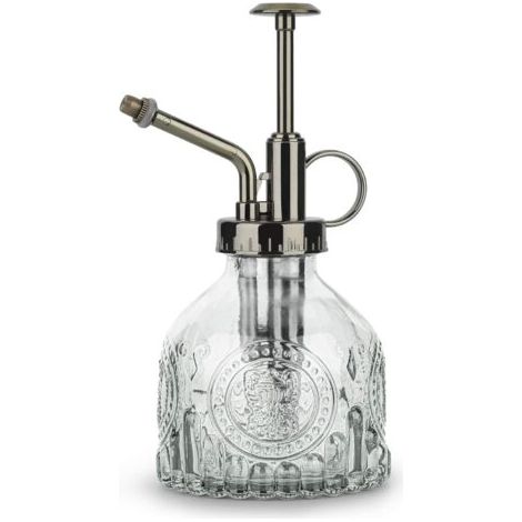 Flacon pulvérisateur en Verre, arrosoir Vintage de 6,5 "de Haut avec Pompe supérieure, buse à Haute atomisation étanche pour Plantes de Jardin Fleur, Solutions de Nettoyage - Blanc