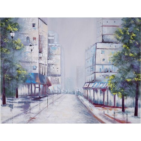 Dipinto a mano pittura ad olio su tela 120x90cm viale
