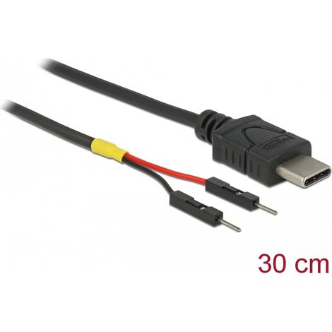 Delock Cable de alimentaciÃ³n USB Tipo-C a 2 x cabezal con pines separado macho de energÃ­a de 30 cm