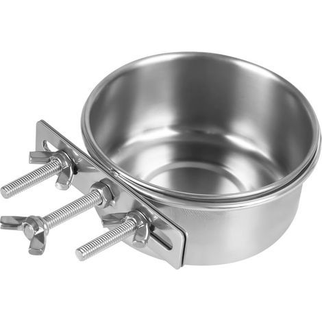 1 Gamelle Inox Séparable, Fixation 3 Vis, Acier 304, Pour Cage Oiseaux Et Petits Animaux (1/5)