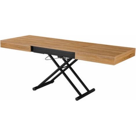Mesa de centro extensible Némesis acabado roble elegant 46-78cm(alto) 10075cm(fondo) 120-160-200cm(ancho). (1/3)