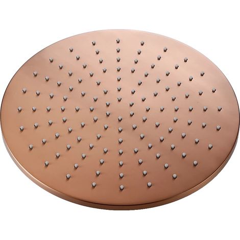 Pommeau de Douche, Monté au Mur, Design Économiseur d'Eau, Or Rose Brossé, 8 pouces (1/2)