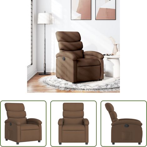 vidaXL Sillón reclinable de tela marrón (1/5)