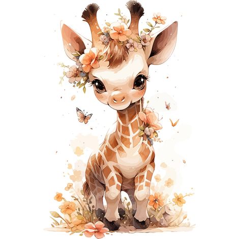 Papier peint panoramique Enfants - Girafe - 130 cm x 84 cm (1/2)