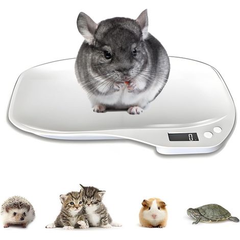 Digitale Haustierwaage, maximal 15 kg, geeignet für Hunde und Katzen, elektronische Mini-Küchenwaage, Waage für neugeborene Welpen und Kätzchen mit Schale, geeignet für Welpen/Hamster/Vögel/Kaninchen 