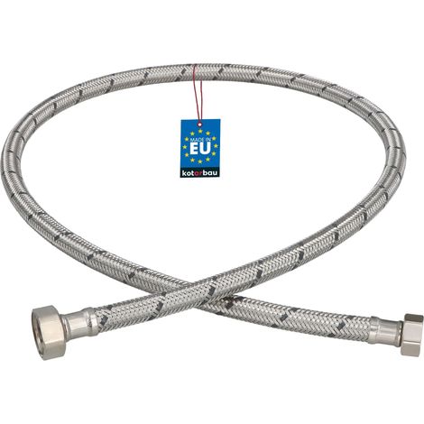 KOTARBAU® Flexible Robinet 1/2"x3/8" - Tuyau Robinet 100cm - Acier Inoxydable - Rallonge Robinet Cuisine Flexible - Tuyau Robinet Cuisine Flexible - Tuyau Flexible Plomberie - Argent (1/4)
