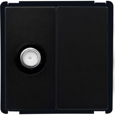 Toma Satélite + Tapa Ciega Modern Negro
