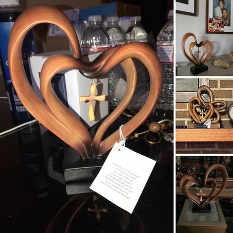 Croix de Pâques avec cœurs entrelacés, ornement de croix de Jésus, décoration intérieure. (1/5)