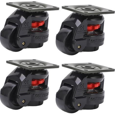 Decdeal Roulette de réglage de niveau GD-60F, 4 pièces, roues de nivellement à rouleaux industrielles robustes (1/5)