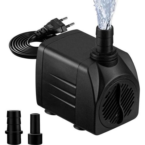 Wasserpumpe Tauchpumpe für Springbrunnen Teichwasserzirkulation Einstellbarer Wasserdruck 600 l/h Schwarz (1/5)