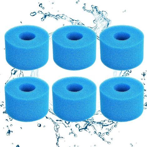 S1 Typ Filterschwamm, Schaumstofffilterkartusche, Poolfilterschaum, wiederverwendbar und waschbar, Schaumstofffilter für Spa, Pool, Whirlpool (6, Blau) (1/4)