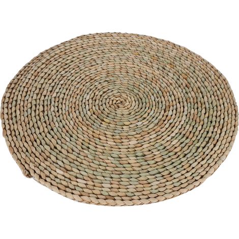 2 Pièces Coussin Tatami Rond Style Campagne pour Décoration Intérieure, Tapis de Fenêtre, Yoga