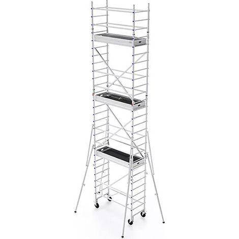 Trabattello mobile 3 piani - Altezza max. di lavoro 8.00m - TOS618L