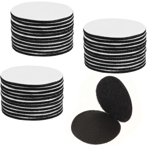 Bande Adhésif Autocollante Extra Forte 20 Paires Points Adhésif Ronds 50 mm Noir Fermeture Adhésif Auto Adhésive pour Tissu pour Fixation de Draps, canapés et Tapis (1/5)