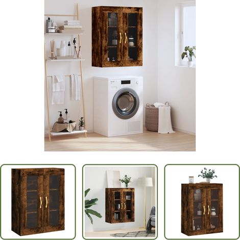 Holzschrank - Wandschrank Räuchereiche 69,5x34x90 cm (1/5)