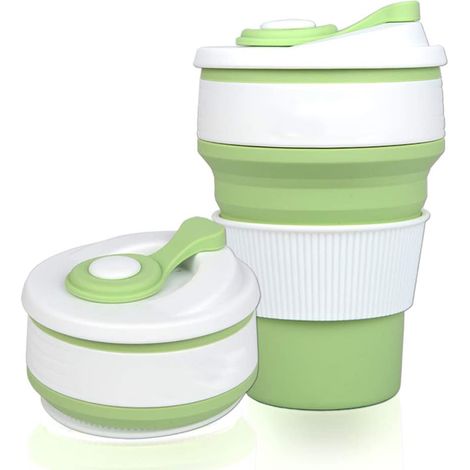 Tasse À Café Pliable En Silicone - 350 ml - Avec Couvercle Étanche - Pour Voyage Et Extérieur - 1 Pièce (1/5)