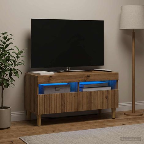 vidaXL Mobile TV LED Rovere Artigianale Legno ingegnerizzato (1/5)