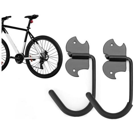 Crochets de garage robustes, cintres de vélo pour garage Crochets robustes pour cintre de vélo mural - Crochets de rangement de garage, support de vélo mural, crochets muraux pour vélos de rou (1/4)