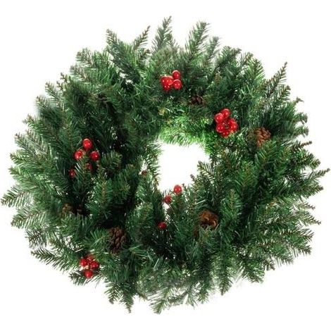 Ruhhy Corona de Navidad Festiva Roja 60 cm Flexible