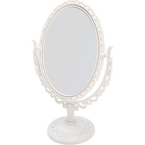 Miroir de Table Vintage Miroir de Maquillage Double Face Table Cosmtique Pressé Cadre pour (Beige) Bureau Make (1/5)