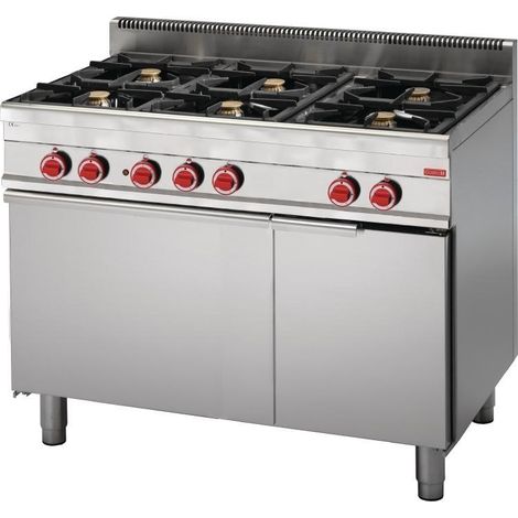 Fourneau à gaz 6 brûleurs - four électrique à convection 3.9 kw - Gastro M