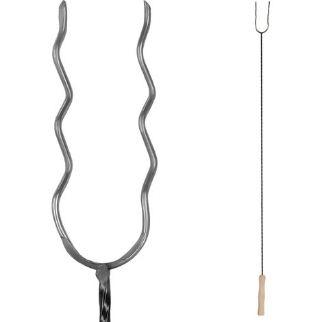 KOTARBAU® Brochettes Pour Barbecue - Acier - 100 cm - Fourchette Barbecue - Longue - Piques avec Manche en Bois - Brochettes Réutilisables