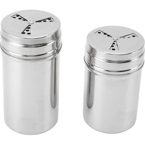 Lot de 2 bocaux à épices rotatifs en acier inoxydable 304, bocal à fil dentaire, tamis, flacon à poivre, ustensiles pour barbecue, bocaux à épices