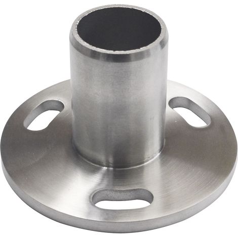 CROSO Einpressflansch für Rohr ø 42,4 x 2,0 mm, Platten ø 100 mm,Edelstahl V2A (1/3)