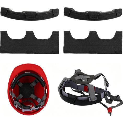 Lot de 4 Bandeaux Anti-Transpiration pour Casque de Chantier et Soudage, Bande de Confort en Coton Ignifuge et Éponge, Lavable et Réutilisable, 24x4cm, Accessoire de Protection (1/5)