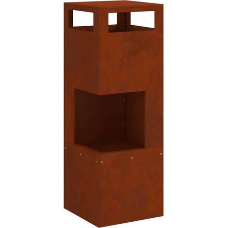 Braises brunes, 35 x 35 x 100 cm, acier vieilli. (1/5)