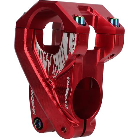 Kurzer Aluminium-Vorbau für Mountainbikes, 31,8 x 50 mm, kompatibel mit den meisten Fahrrädern (rot). (1/5)